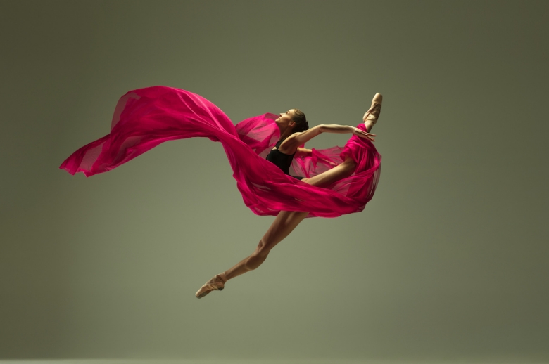 Dancer in a mid-air leap